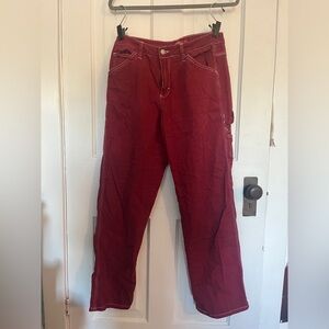 Red Straight-Leg Dickies Jeans